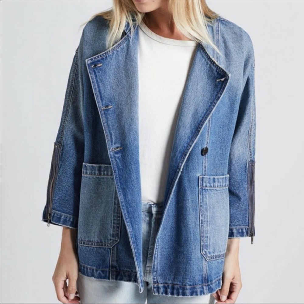 Current Elliot Oversized denim jacket 0